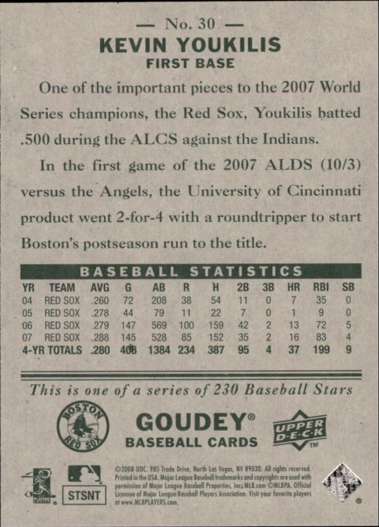 A1813- 2008 Upper Deck Goudey BB Card #s 1-200 -You Pick- 15+ FREE US SHIP - Picture 59 of 387