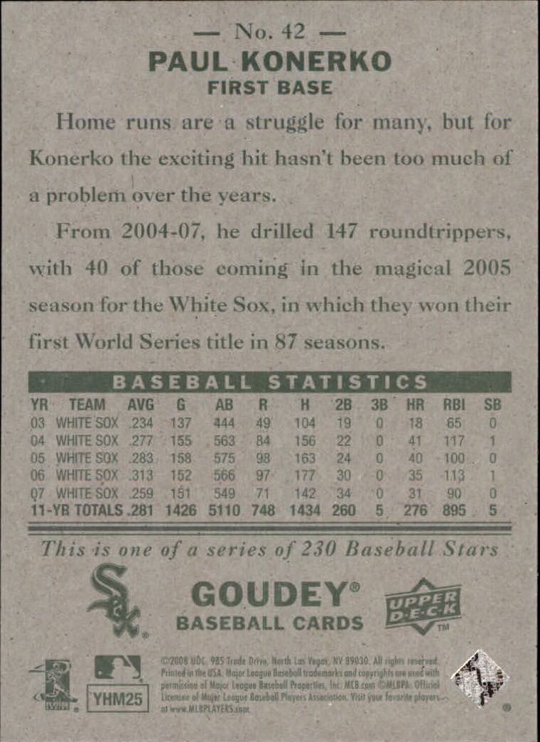 A1813- 2008 Upper Deck Goudey BB Card #s 1-200 -You Pick- 15+ FREE US SHIP - Picture 81 of 387