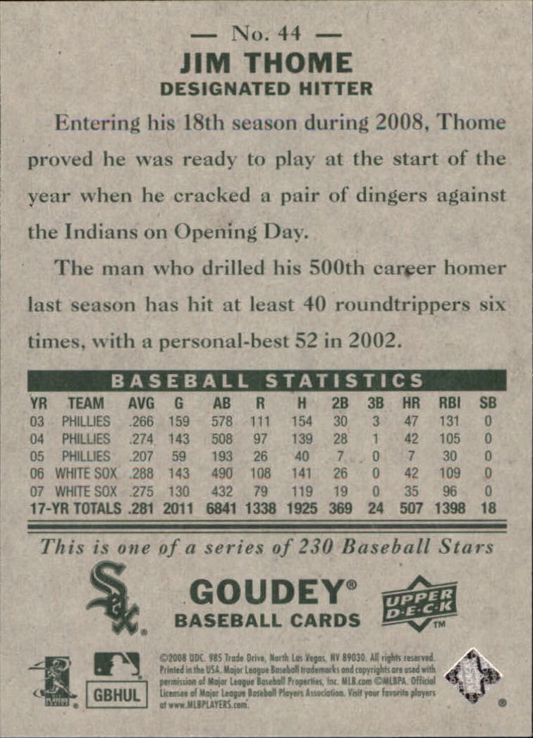A1813- 2008 Upper Deck Goudey BB Card #s 1-200 -You Pick- 15+ FREE US SHIP - Picture 85 of 387