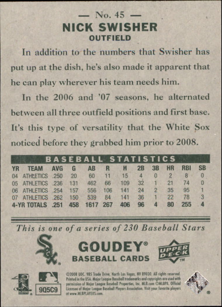 A1813- 2008 Upper Deck Goudey BB Card #s 1-200 -You Pick- 15+ FREE US SHIP - Picture 87 of 387