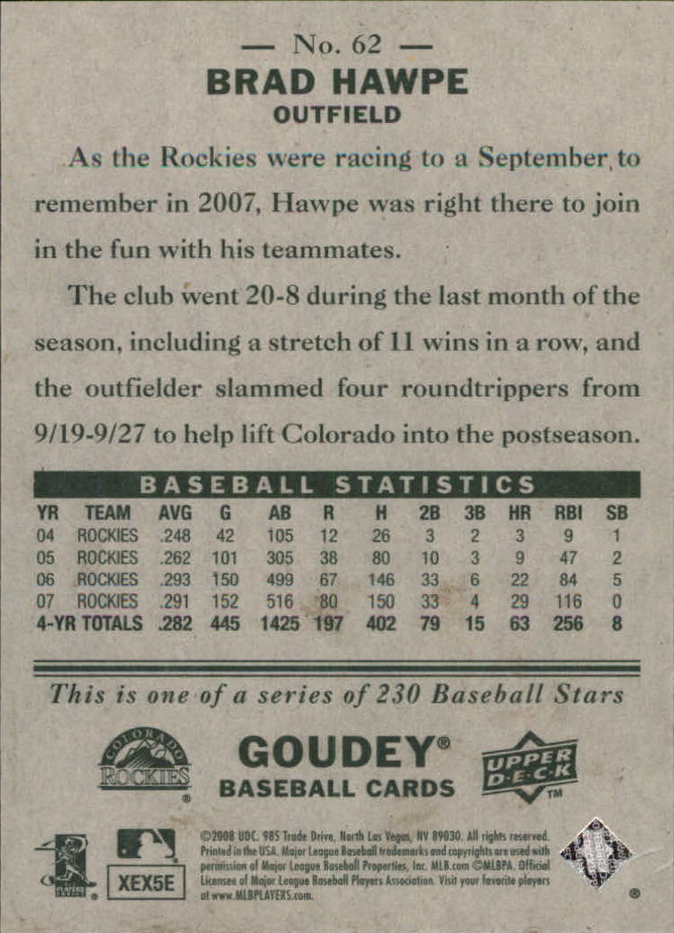 A1813- 2008 Upper Deck Goudey BB Card #s 1-200 -You Pick- 15+ FREE US SHIP - Picture 117 of 387