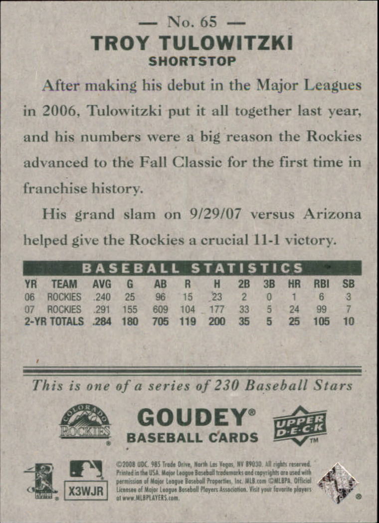 A1813- 2008 Upper Deck Goudey BB Card #s 1-200 -You Pick- 15+ FREE US SHIP - Picture 123 of 387