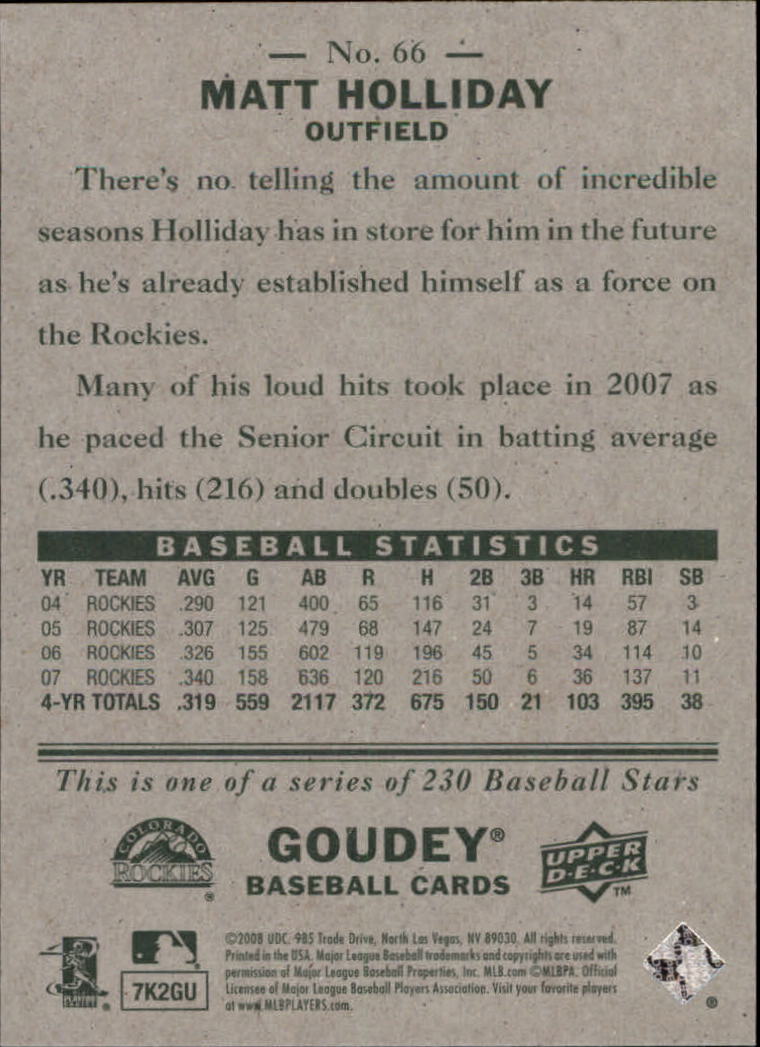 A1813- 2008 Upper Deck Goudey BB Card #s 1-200 -You Pick- 15+ FREE US SHIP - Picture 125 of 387