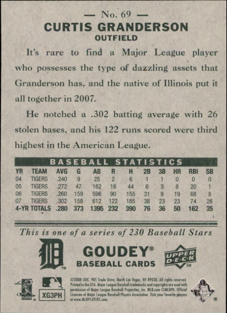 A1813- 2008 Upper Deck Goudey BB Card #s 1-200 -You Pick- 15+ FREE US SHIP - Picture 129 of 387