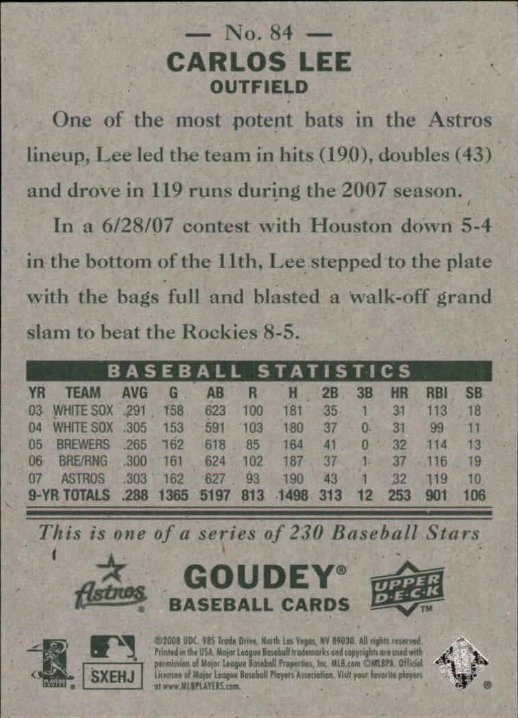 A1813- 2008 Upper Deck Goudey BB Card #s 1-200 -You Pick- 15+ FREE US SHIP - Picture 157 of 387