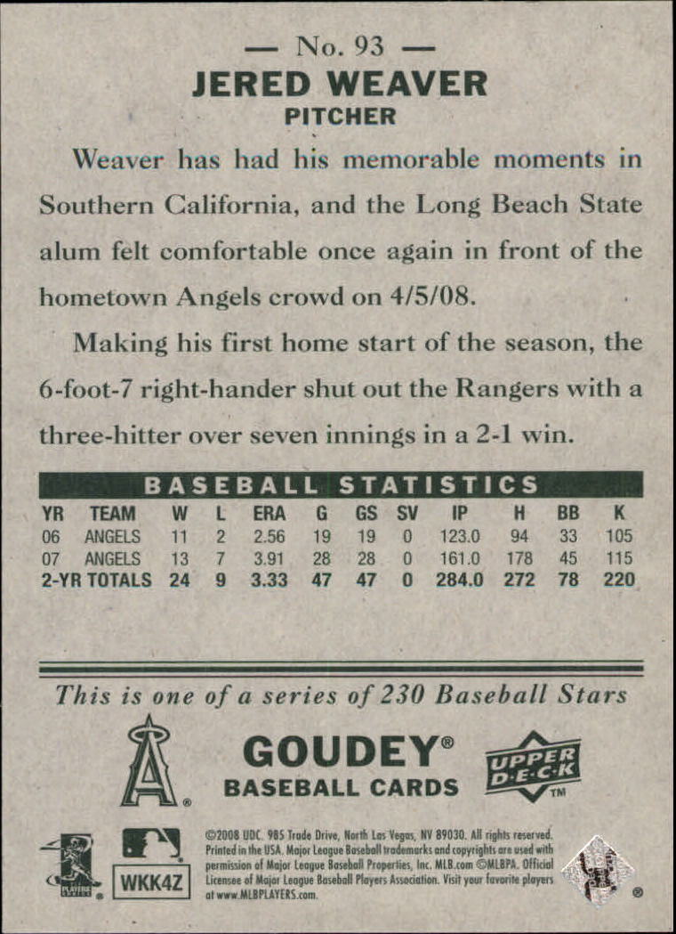 A1813- 2008 Upper Deck Goudey BB Card #s 1-200 -You Pick- 15+ FREE US SHIP - Picture 175 of 387