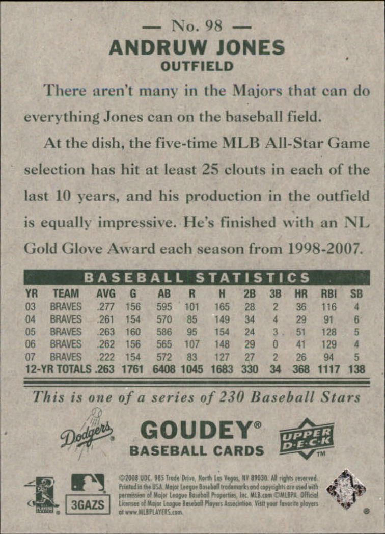A1813- 2008 Upper Deck Goudey BB Card #s 1-200 -You Pick- 15+ FREE US SHIP - Picture 185 of 387