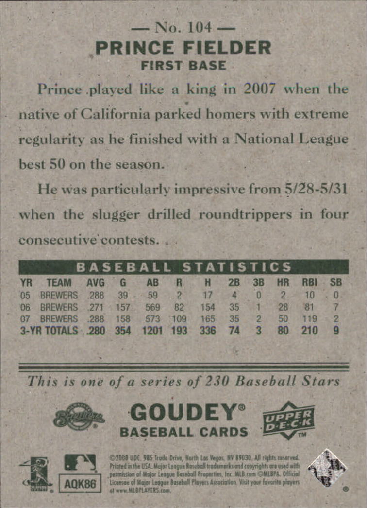 A1813- 2008 Upper Deck Goudey BB Card #s 1-200 -You Pick- 15+ FREE US SHIP - Picture 197 of 387