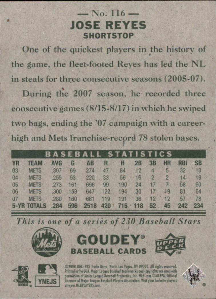 A1813- 2008 Upper Deck Goudey BB Card #s 1-200 -You Pick- 15+ FREE US SHIP - Picture 221 of 387