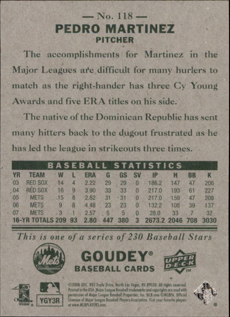 A1813- 2008 Upper Deck Goudey BB Card #s 1-200 -You Pick- 15+ FREE US SHIP - Picture 225 of 387