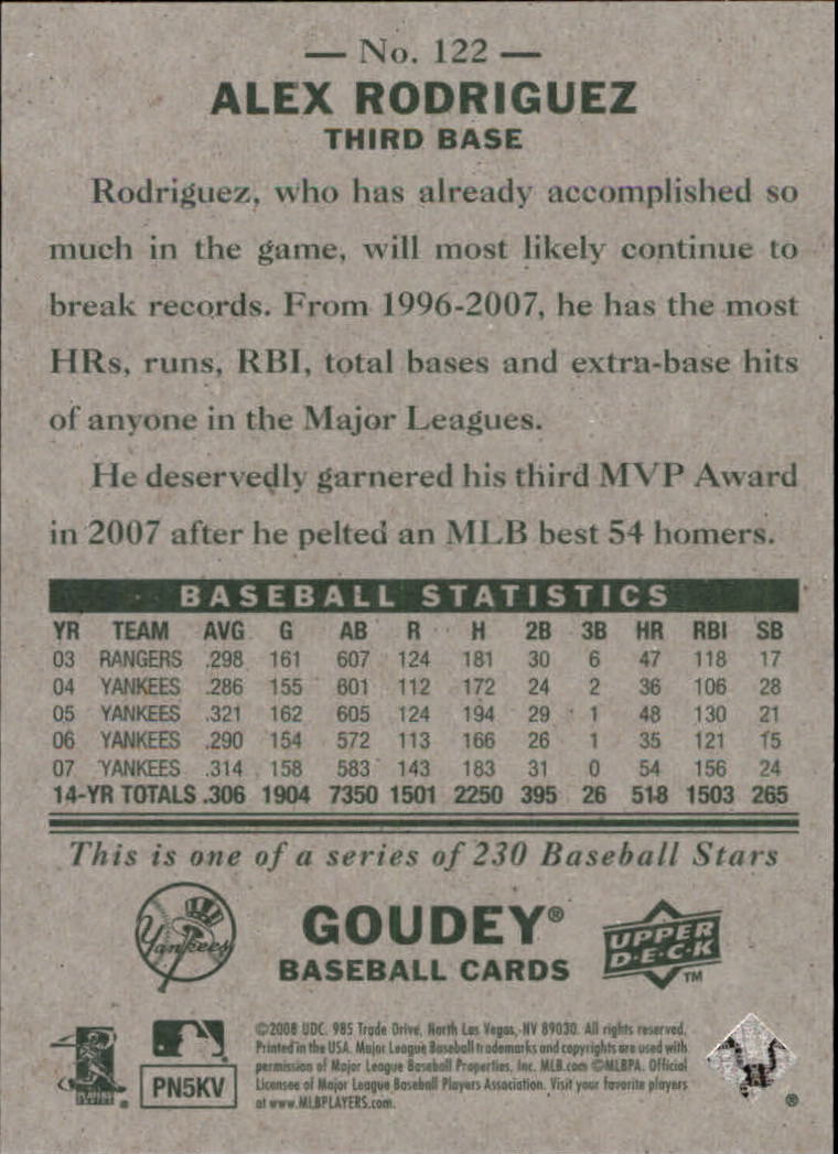 A1813- 2008 Upper Deck Goudey BB Card #s 1-200 -You Pick- 15+ FREE US SHIP - Picture 233 of 387