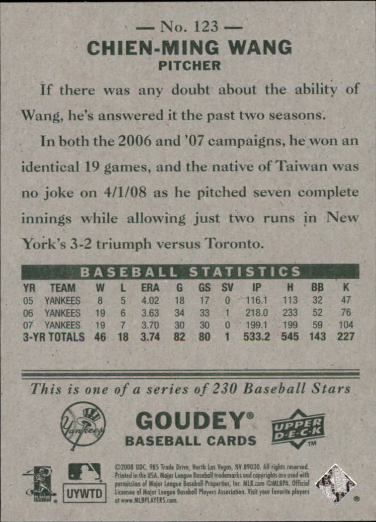 A1813- 2008 Upper Deck Goudey BB Card #s 1-200 -You Pick- 15+ FREE US SHIP - Picture 235 of 387