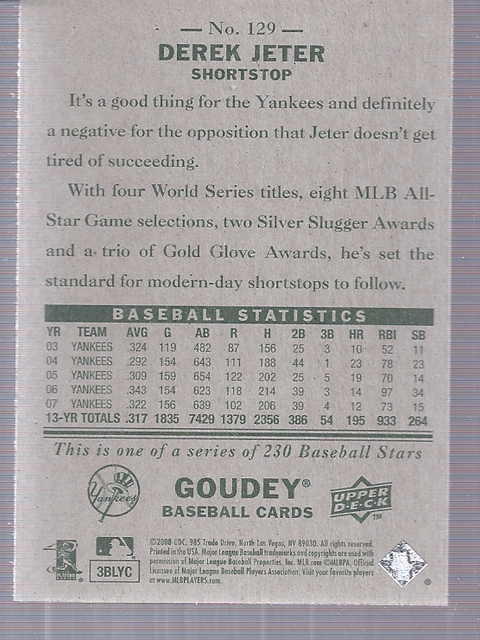 A1813- 2008 Upper Deck Goudey BB Card #s 1-200 -You Pick- 15+ FREE US SHIP - Picture 247 of 387