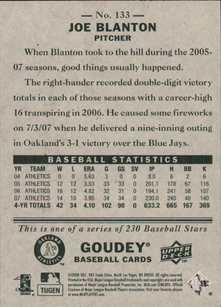 A1813- 2008 Upper Deck Goudey BB Card #s 1-200 -You Pick- 15+ FREE US SHIP - Picture 255 of 387