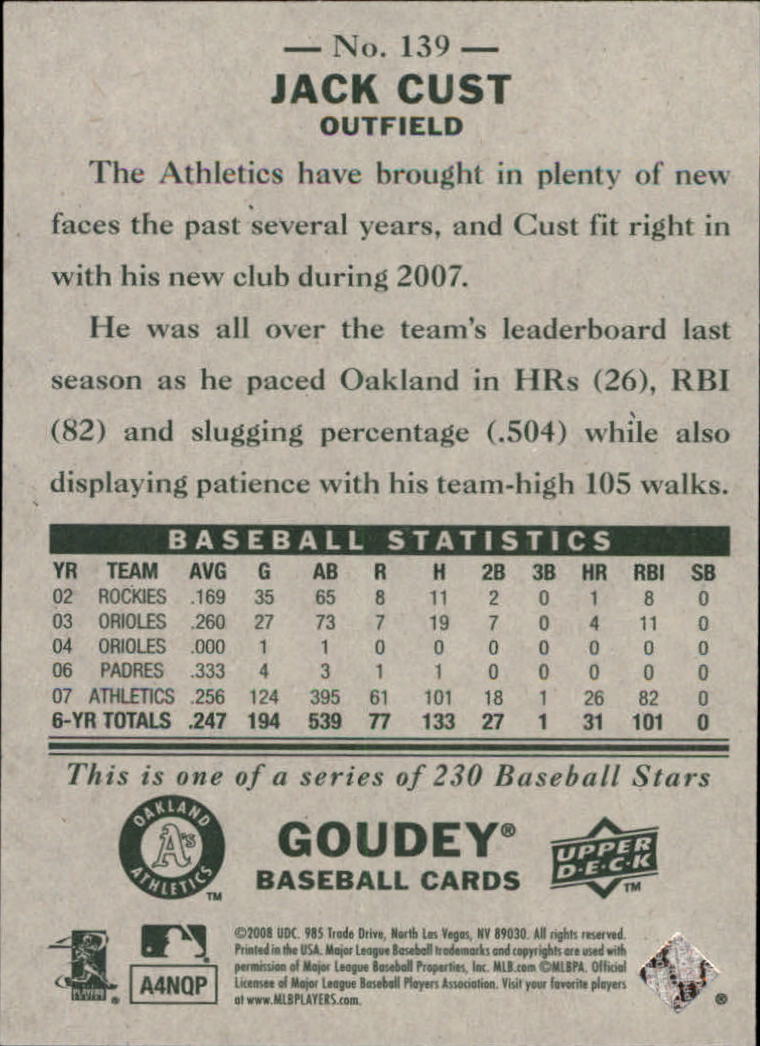 A1813- 2008 Upper Deck Goudey BB Card #s 1-200 -You Pick- 15+ FREE US SHIP - Picture 267 of 387