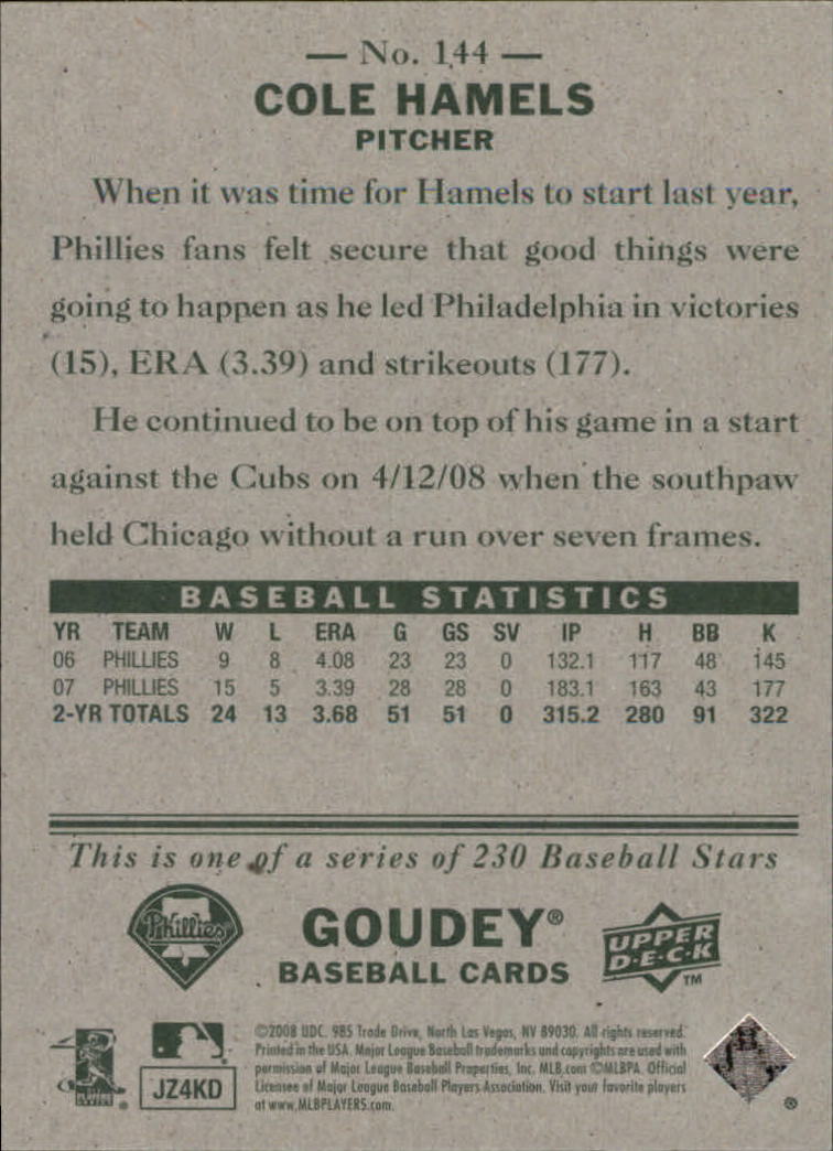 A1813- 2008 Upper Deck Goudey BB Card #s 1-200 -You Pick- 15+ FREE US SHIP - Picture 277 of 387