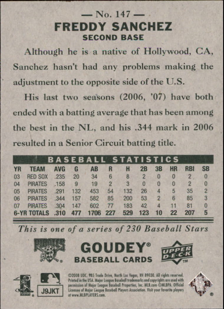 A1813- 2008 Upper Deck Goudey BB Card #s 1-200 -You Pick- 15+ FREE US SHIP - Picture 281 of 387