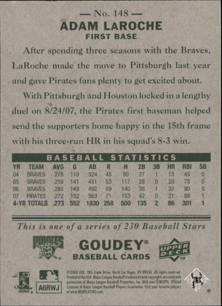 A1813- 2008 Upper Deck Goudey BB Card #s 1-200 -You Pick- 15+ FREE US SHIP - Picture 283 of 387