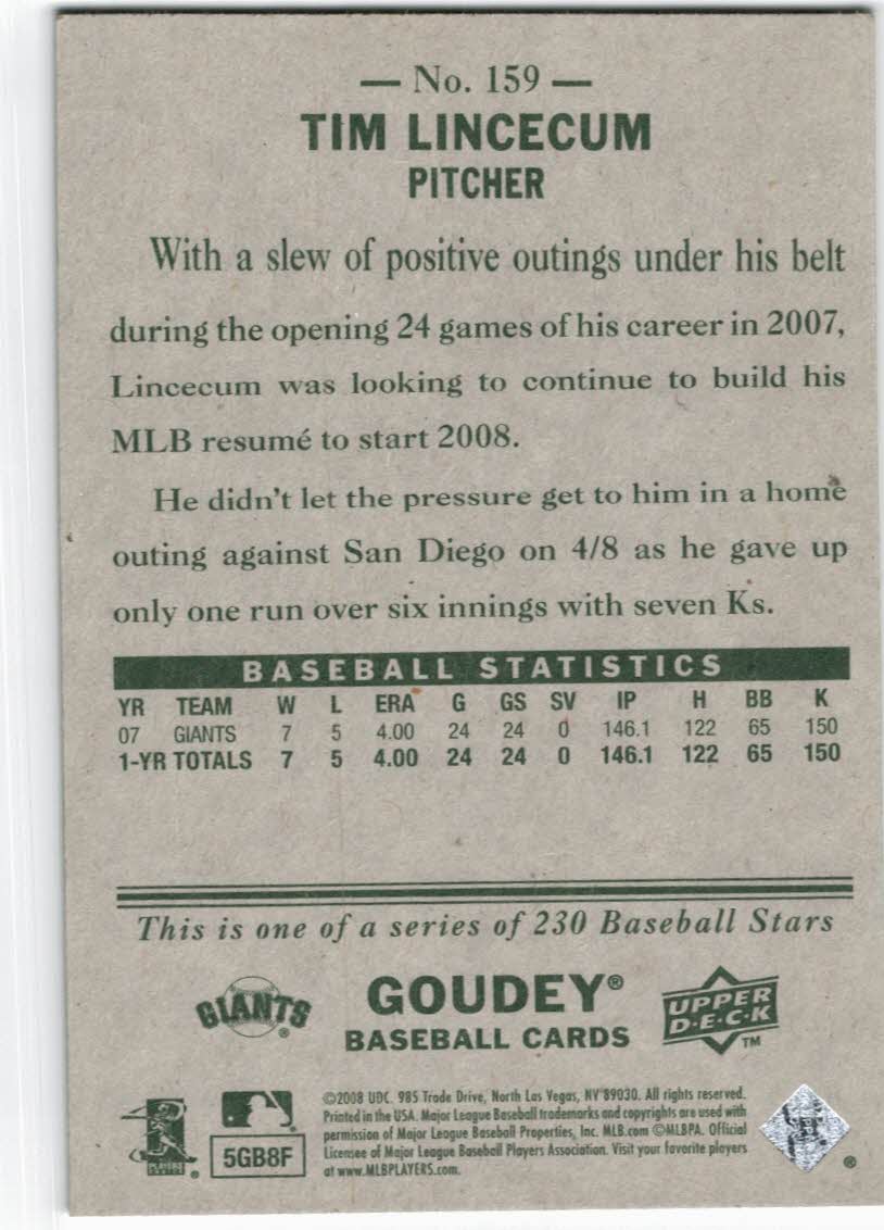 A1813- 2008 Upper Deck Goudey BB Card #s 1-200 -You Pick- 15+ FREE US SHIP - Picture 305 of 387