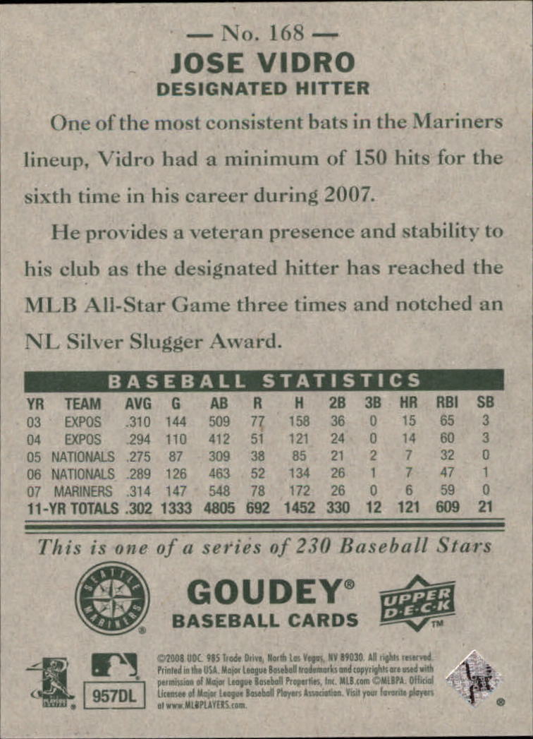 A1813- 2008 Upper Deck Goudey BB Card #s 1-200 -You Pick- 15+ FREE US SHIP - Picture 323 of 387