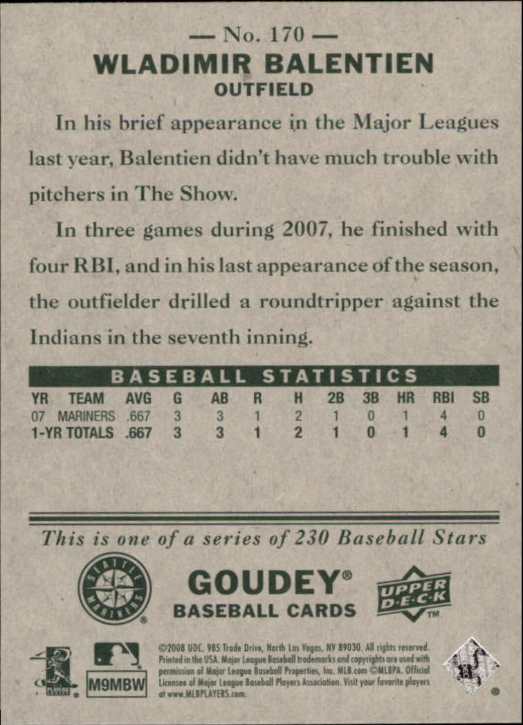 A1813- 2008 Upper Deck Goudey BB Card #s 1-200 -You Pick- 15+ FREE US SHIP - Picture 327 of 387