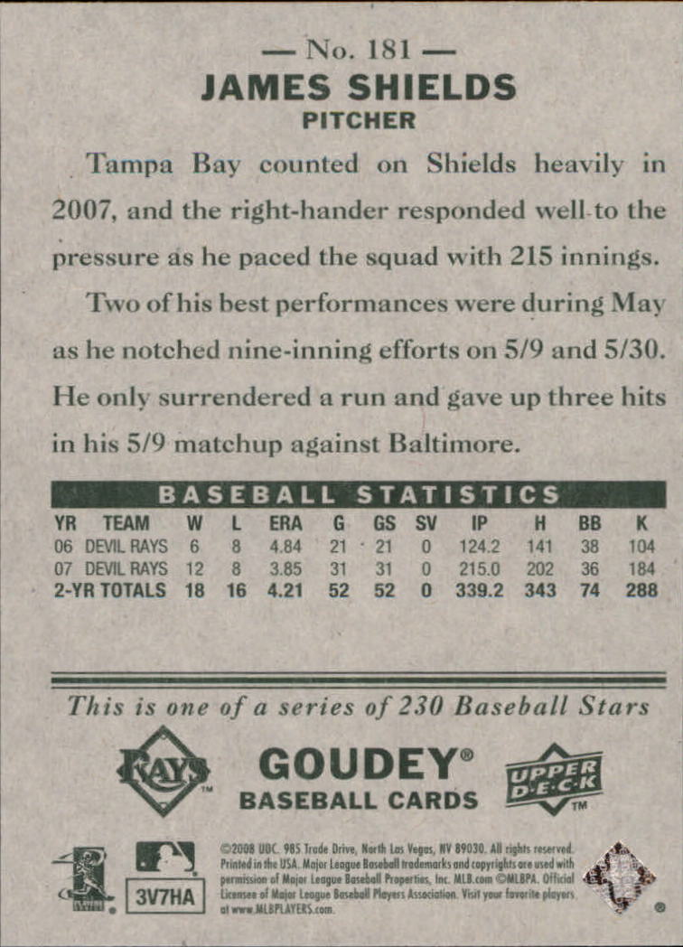 A1813- 2008 Upper Deck Goudey BB Card #s 1-200 -You Pick- 15+ FREE US SHIP - Picture 349 of 387