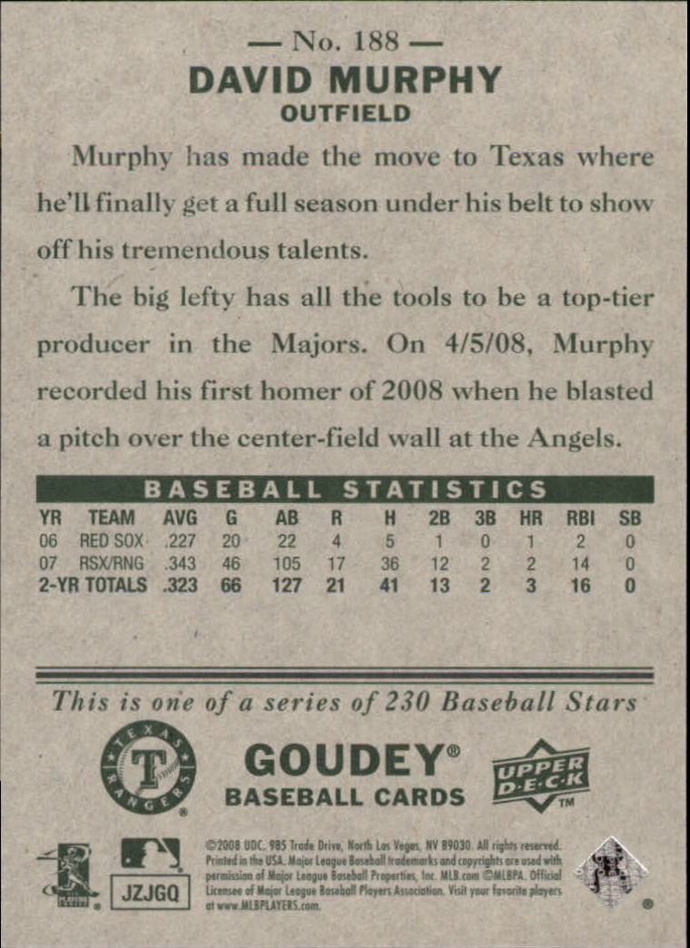 A1813- 2008 Upper Deck Goudey BB Card #s 1-200 -You Pick- 15+ FREE US SHIP - Picture 363 of 387