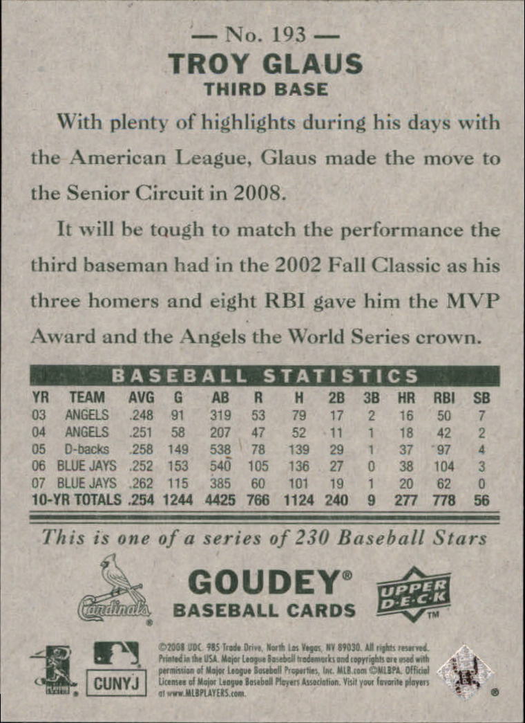 A1813- 2008 Upper Deck Goudey BB Card #s 1-200 -You Pick- 15+ FREE US SHIP - Picture 373 of 387