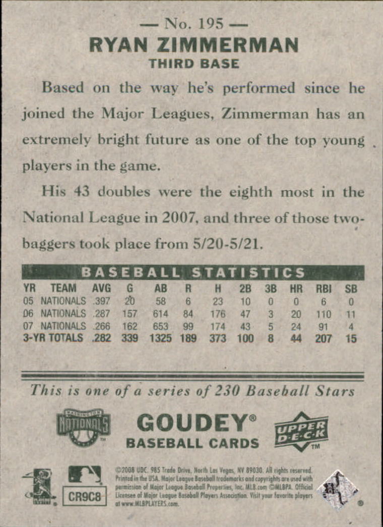 A1813- 2008 Upper Deck Goudey BB Card #s 1-200 -You Pick- 15+ FREE US SHIP - Picture 377 of 387