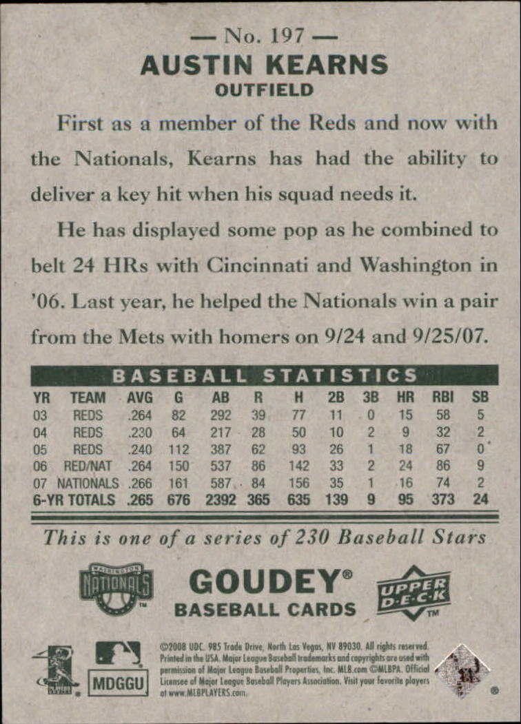 A1813- 2008 Upper Deck Goudey BB Card #s 1-200 -You Pick- 15+ FREE US SHIP - Picture 381 of 387