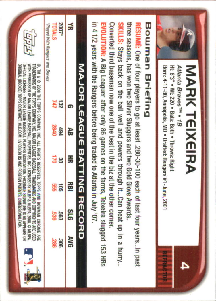 B1057- 2008 Bowman Chrome Refractors BB #s 1-220 -You Pick- 15+ FREE US SHIP - Picture 7 of 329