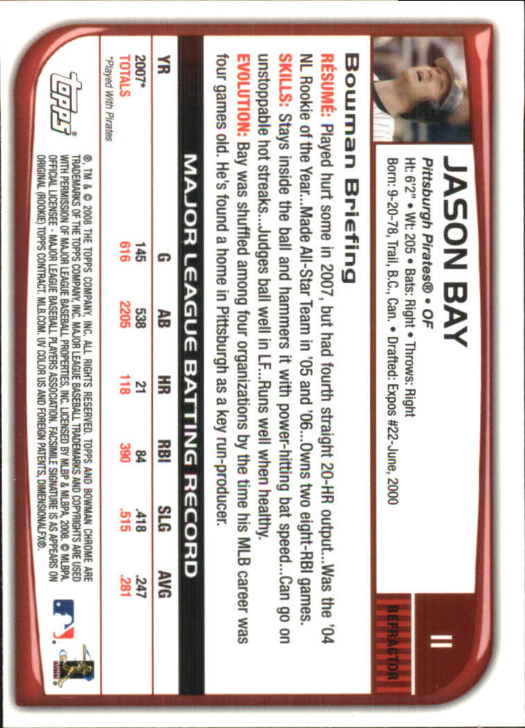B1057- 2008 Bowman Chrome Refractors BB #s 1-220 -You Pick- 15+ FREE US SHIP - Picture 19 of 329