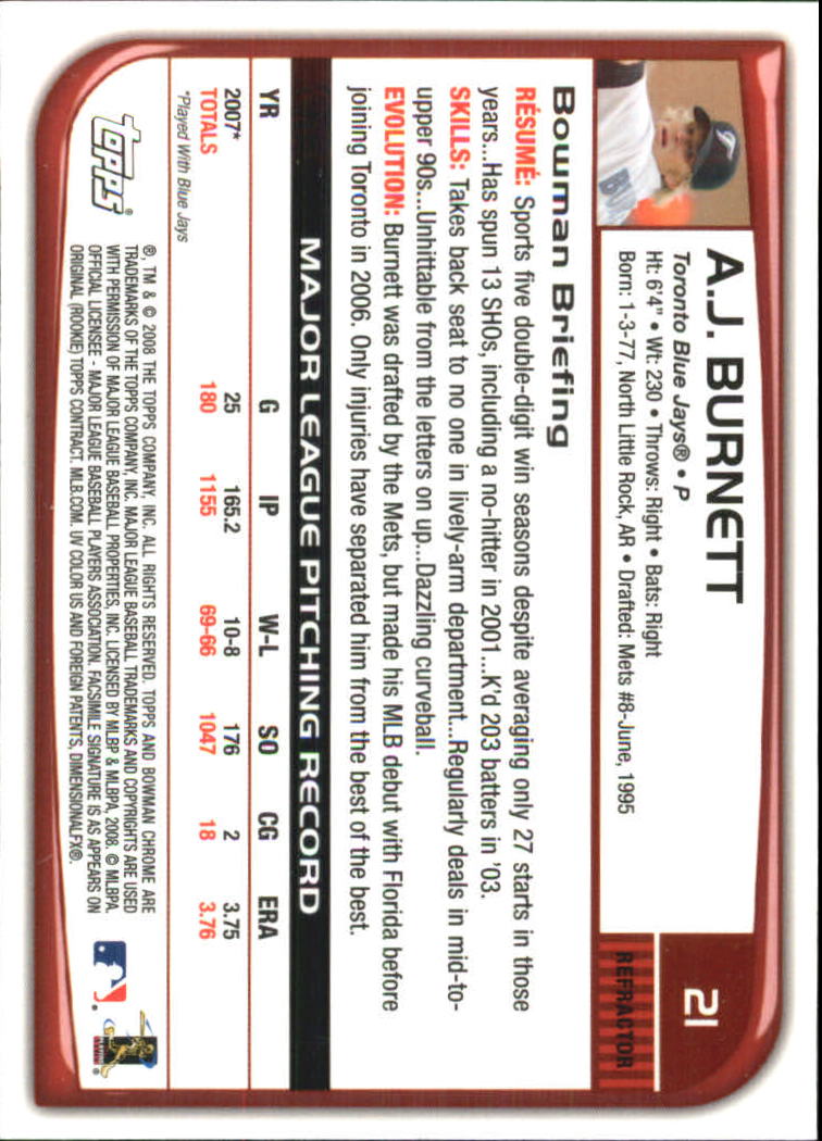 B1057- 2008 Bowman Chrome Refractors BB #s 1-220 -You Pick- 15+ FREE US SHIP - Picture 33 of 329