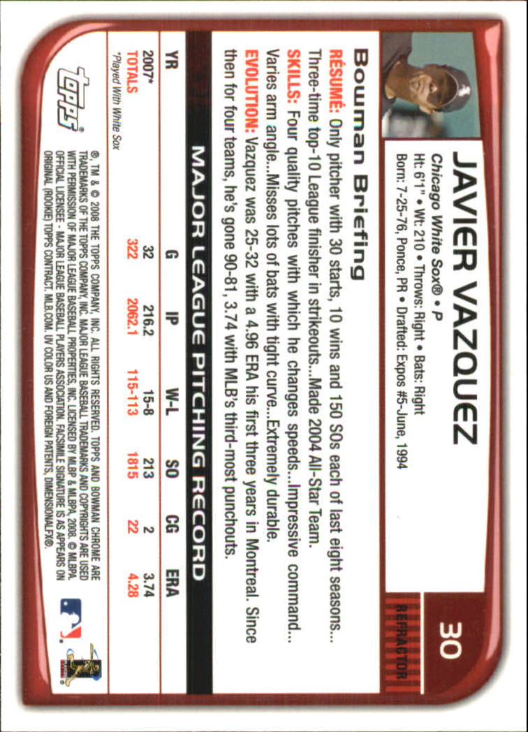 B1057- 2008 Bowman Chrome Refractors BB #s 1-220 -You Pick- 15+ FREE US SHIP - Picture 45 of 329