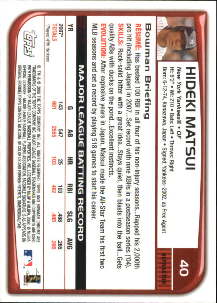 B1057- 2008 Bowman Chrome Refractors BB #s 1-220 -You Pick- 15+ FREE US SHIP - Picture 59 of 329