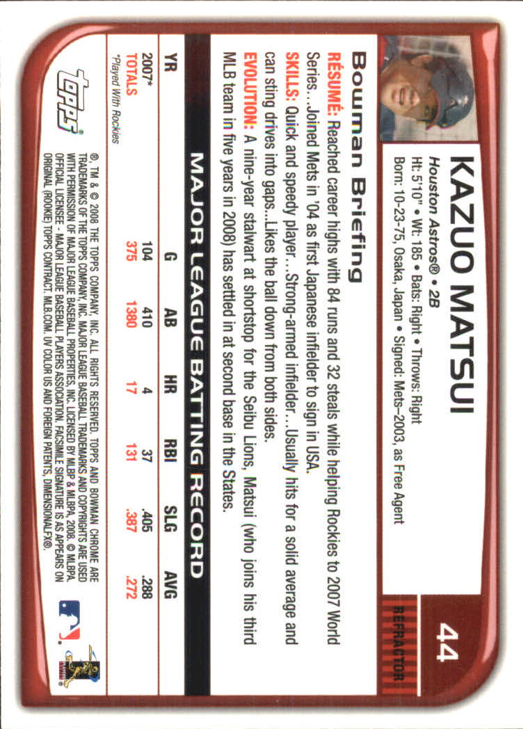 B1057- 2008 Bowman Chrome Refractors BB #s 1-220 -You Pick- 15+ FREE US SHIP - Picture 65 of 329