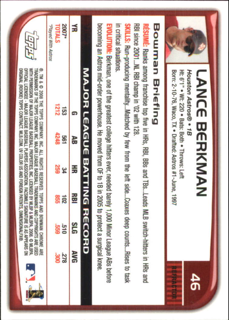 B1057- 2008 Bowman Chrome Refractors BB #s 1-220 -You Pick- 15+ FREE US SHIP - Picture 69 of 329