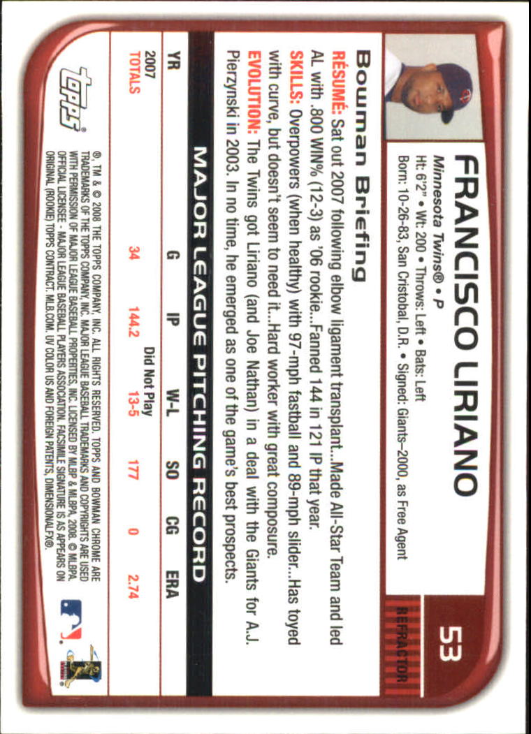 B1057- 2008 Bowman Chrome Refractors BB #s 1-220 -You Pick- 15+ FREE US SHIP - Picture 77 of 329