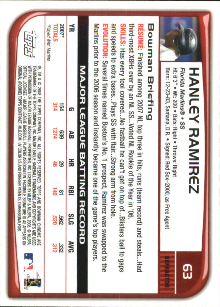 B1057- 2008 Bowman Chrome Refractors BB #s 1-220 -You Pick- 15+ FREE US SHIP - Picture 95 of 329