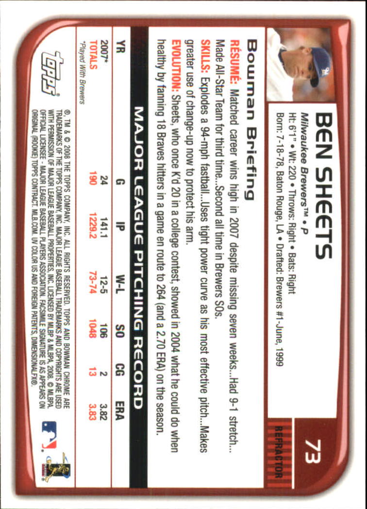 B1057- 2008 Bowman Chrome Refractors BB #s 1-220 -You Pick- 15+ FREE US SHIP - Picture 109 of 329
