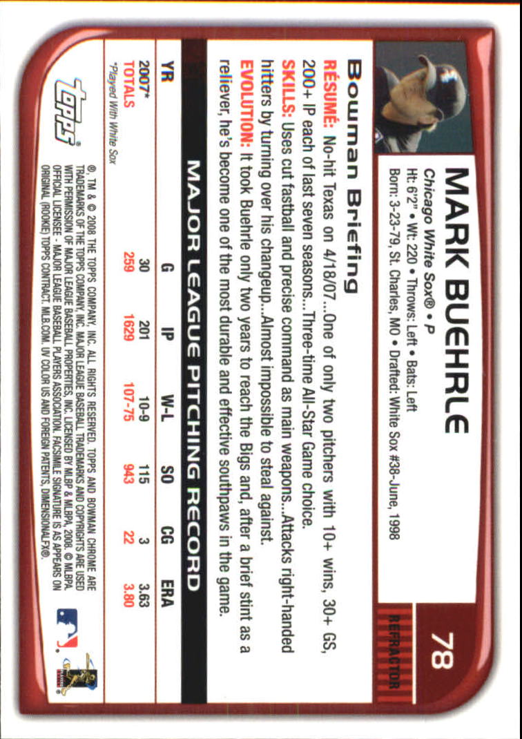 B1057- 2008 Bowman Chrome Refractors BB #s 1-220 -You Pick- 15+ FREE US SHIP - Picture 117 of 329