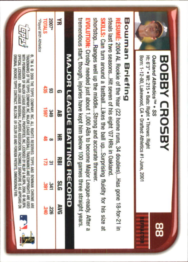 B1057- 2008 Bowman Chrome Refractors BB #s 1-220 -You Pick- 15+ FREE US SHIP - Picture 125 of 329