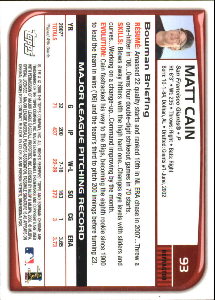 B1057- 2008 Bowman Chrome Refractors BB #s 1-220 -You Pick- 15+ FREE US SHIP - Picture 133 of 329