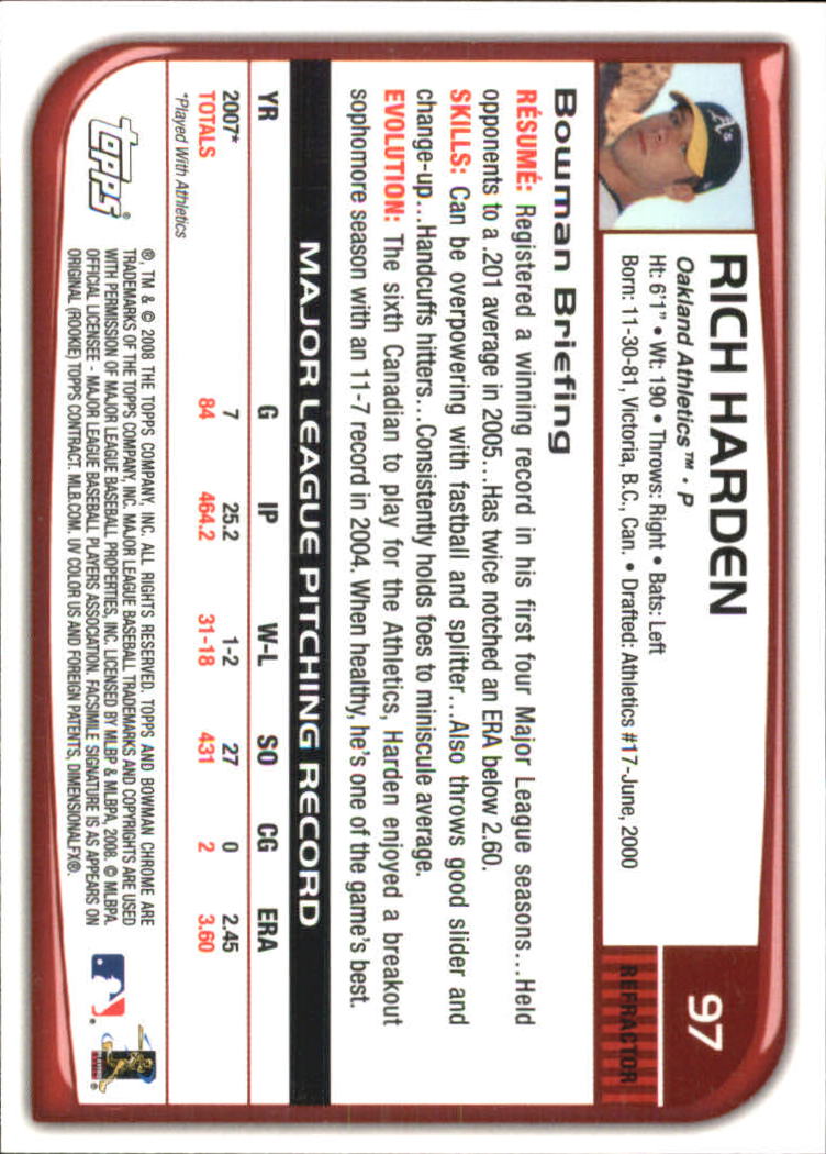 B1057- 2008 Bowman Chrome Refractors BB #s 1-220 -You Pick- 15+ FREE US SHIP - Picture 139 of 329