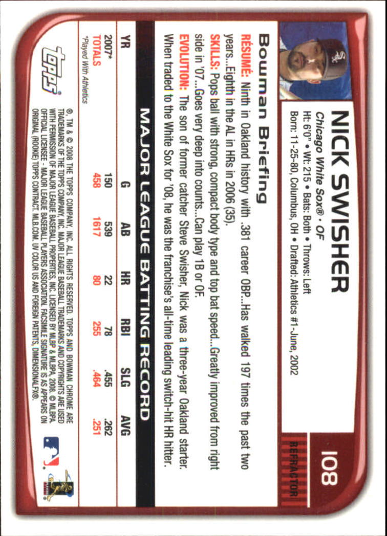 B1057- 2008 Bowman Chrome Refractors BB #s 1-220 -You Pick- 15+ FREE US SHIP - Picture 157 of 329