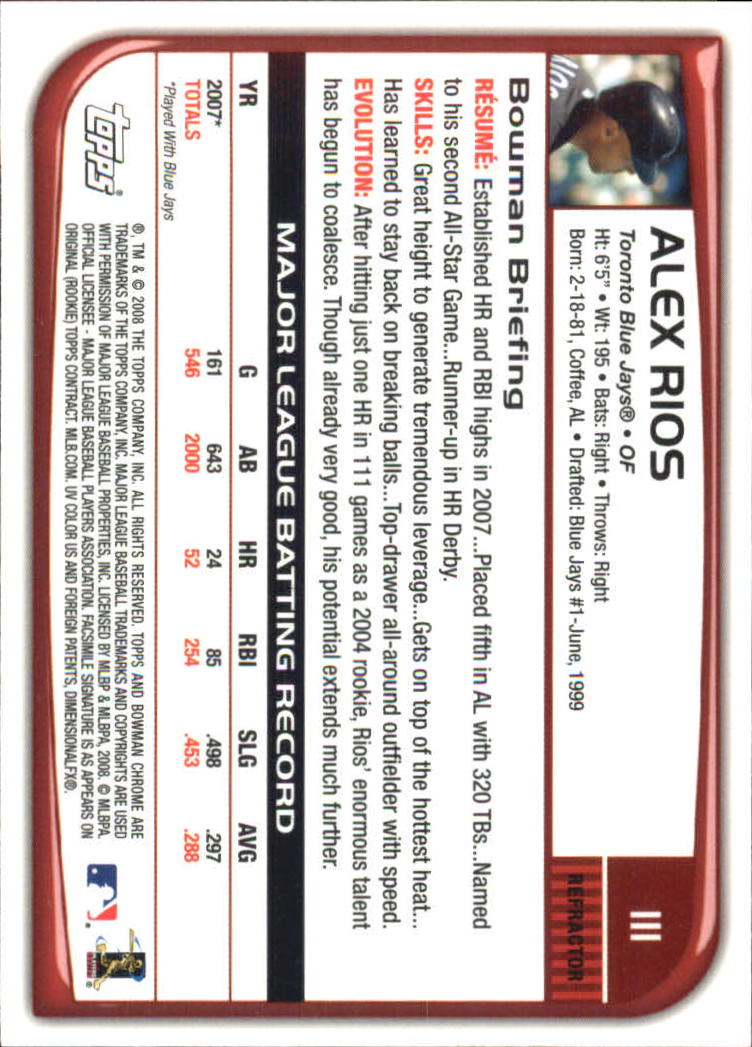 B1057- 2008 Bowman Chrome Refractors BB #s 1-220 -You Pick- 15+ FREE US SHIP - Picture 163 of 329
