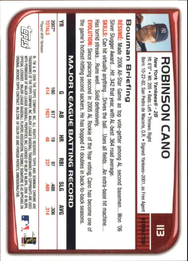 B1057- 2008 Bowman Chrome Refractors BB #s 1-220 -You Pick- 15+ FREE US SHIP - Picture 167 of 329