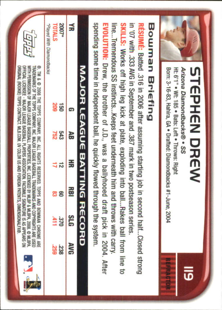 B1057- 2008 Bowman Chrome Refractors BB #s 1-220 -You Pick- 15+ FREE US SHIP - Picture 175 of 329