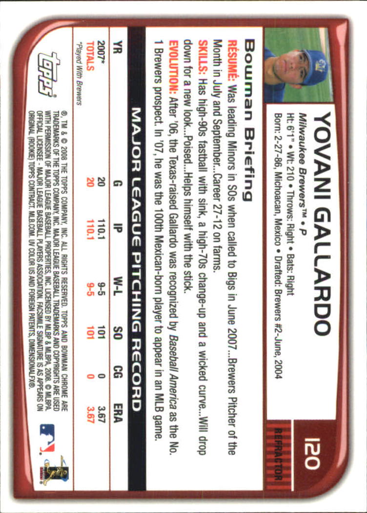 B1057- 2008 Bowman Chrome Refractors BB #s 1-220 -You Pick- 15+ FREE US SHIP - Picture 177 of 329