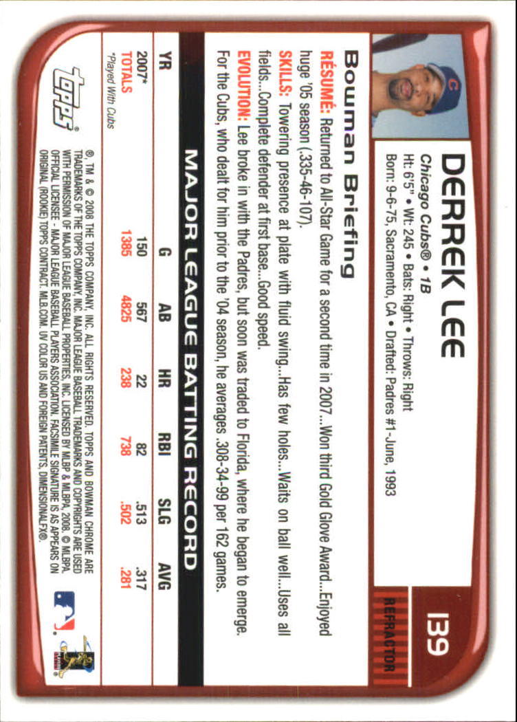 B1057- 2008 Bowman Chrome Refractors BB #s 1-220 -You Pick- 15+ FREE US SHIP - Picture 209 of 329